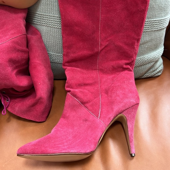 The Wild Pair Vintage Suede Over the Knee Lace Up Heeled Boots - Picture 7 of 12